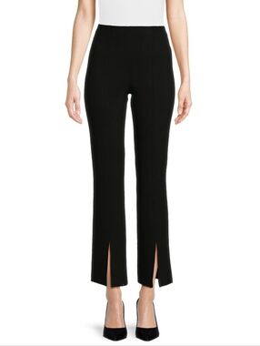 NWT Time & Tru Black Ponte Bootcut Pants Front Slit XS 0-2 Pull On